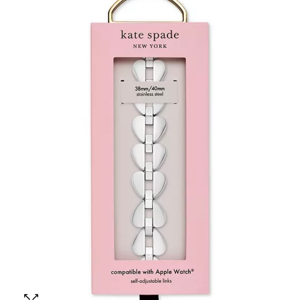KATE SPADE Heart Link Stainless Steel Bracelet Band For Apple Watch - Silver